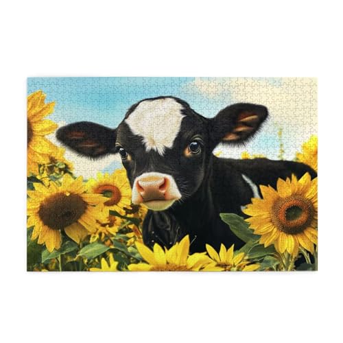 Puzzle 2000 Teile, Puzzle Erwachsene, Holzpuzzle Blume Impossible Jigsaw, Clevere Rätsel, HD Farbe Jigsaw mit Geschenkbox Verpackung for Aesthetic Room Decor, Geschenke für Frauen Ochse 100x70cm p-776 von Yuammgxi