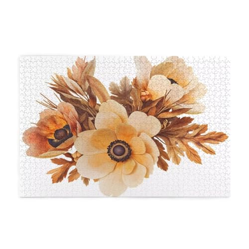 Puzzle 2000 Teile, Puzzle Erwachsene, Holzpuzzle Blume Impossible Jigsaw, Clevere Rätsel, HD Farbe Jigsaw mit Geschenkbox Verpackung for Room Decor, Geschenke für Frauen Kaffeefarbe 100x70cm p-921 von Yuammgxi