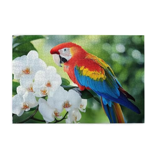 Puzzle 2000 Teile, Puzzle Erwachsene, Holzpuzzle Blume Impossible Jigsaw, Clevere Rätsel, HD Farbe Jigsaw mit Geschenkbox Verpackung for Room Decor, Geschenke für Frauen Papagei 100x70cm p-812 von Yuammgxi