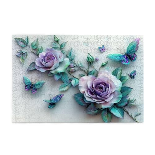 Puzzle 2000 Teile, Puzzle Erwachsene, Holzpuzzle Blume Impossible Jigsaw, Clevere Rätsel, HD Farbe Jigsaw mit Geschenkbox Verpackung for Room Decor, Geschenke für Frauen Schmetterling 100x70cm p-1227 von Yuammgxi