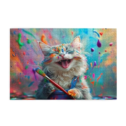 Puzzle 2000 Teile, Puzzle Erwachsene, Holzpuzzle Katze Impossible Jigsaw, Clevere Rätsel, HD Farbe Jigsaw mit Geschenkbox Verpackung for Room Decor, Geschenke für Frauen Niedlich 100x70cm p-650 von Yuammgxi