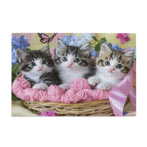 Puzzle 2000 Teile, Puzzle Erwachsene, Holzpuzzle Katze Impossible Jigsaw, Clevere Rätsel, HD Farbe Jigsaw mit Geschenkbox Verpackung for Room Decor, Geschenke für Frauen Schmetterling 100x70cm p-285 von Yuammgxi