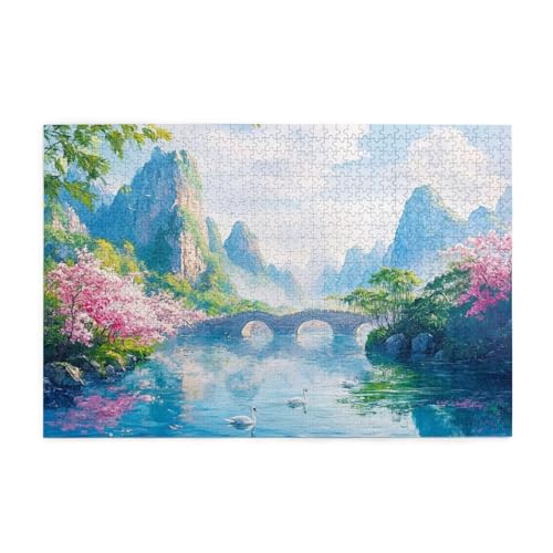 Puzzle 2000 Teile, Puzzle Erwachsene, Holzpuzzle Landschaft Impossible Jigsaw, Clevere Rätsel, HD Farbe Jigsaw mit Geschenkbox Verpackung for Room Decor, Geschenke für Frauen Berg 100x70cm p-12 von Yuammgxi