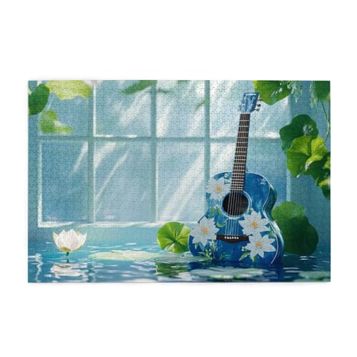 Puzzle 2000 Teile, Puzzle Erwachsene, Holzpuzzle Landschaft Impossible Jigsaw, Clevere Rätsel, HD Farbe Jigsaw mit Geschenkbox Verpackung for Room Decor, Geschenke für Frauen Gitarre 100x70cm p-242 von Yuammgxi