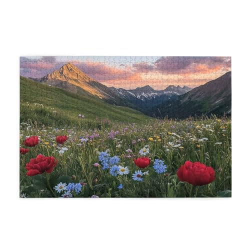 Puzzle 2000 Teile, Puzzle Erwachsene, Holzpuzzle Natur Impossible Jigsaw, Clevere Rätsel, HD Farbe Jigsaw mit Geschenkbox Verpackung for Room Decor, Geschenke für Frauen Wilde Blumen 100x70cm p-1126 von Yuammgxi