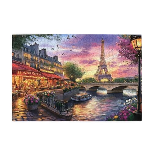 Puzzle 2000 Teile, Puzzle Erwachsene, Holzpuzzle Paris Impossible Jigsaw, Clevere Rätsel, HD Farbe Jigsaw mit Geschenkbox Verpackung for Room Decor, Geschenke für Frauen Stadt 100x70cm p-1002 von Yuammgxi