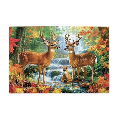 Puzzle 2000 Teile, Puzzle Erwachsene, Holzpuzzle Reh Impossible Jigsaw, Clevere Rätsel, HD Farbe Jigsaw mit Geschenkbox Verpackung for Aesthetic Room Decor, Geschenke für Frauen Fallen 100x70cm p-1413 von Yuammgxi