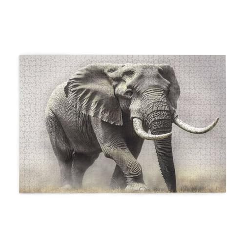Puzzle 2000 Teile, Puzzle Erwachsene, Holzpuzzle Retro Impossible Jigsaw, Clevere Rätsel, HD Farbe Jigsaw mit Geschenkbox Verpackung for Room Decor, Geschenke für Frauen Elefant 100x70cm p-428 von Yuammgxi