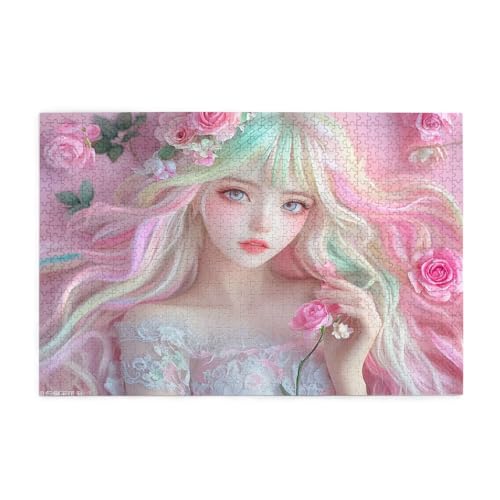 Puzzle 2000 Teile, Puzzle Erwachsene, Holzpuzzle Rose Impossible Jigsaw, Clevere Rätsel, HD Farbe Jigsaw mit Geschenkbox Verpackung for Aesthetic Room Decor, Geschenke für Frauen Engel 100x70cm p-1101 von Yuammgxi