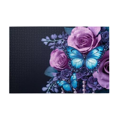 Puzzle 2000 Teile, Puzzle Erwachsene, Holzpuzzle Schmetterling Impossible Jigsaw, Clevere Rätsel, HD Farbe Jigsaw mit Geschenkbox Verpackung for Room Decor, Geschenke für Frauen Rose 100x70cm p-194 von Yuammgxi
