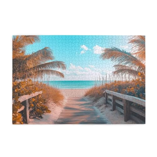 Puzzle 2000 Teile, Puzzle Erwachsene, Holzpuzzle Strand Impossible Jigsaw, Clevere Rätsel, HD Farbe Jigsaw mit Geschenkbox Verpackung for Aesthetic Room Decor, Geschenke für Frauen Meer 100x70cm p-375 von Yuammgxi