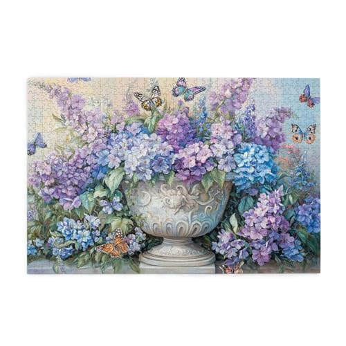 Puzzle 2000 Teile, Puzzle Erwachsene, Holzpuzzle Strauß Impossible Jigsaw, Clevere Rätsel, HD Farbe Jigsaw mit Geschenkbox Verpackung for Room Decor, Geschenke für Frauen Lavendel 100x70cm p-632 von Yuammgxi