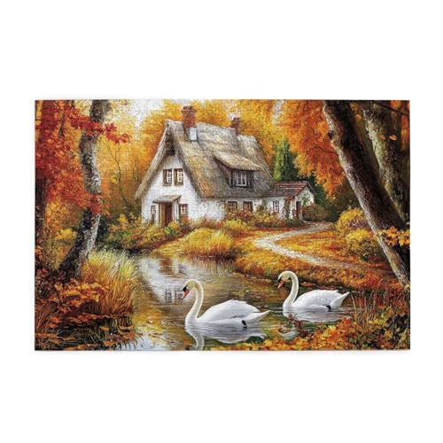 Puzzle 2000 Teile, Puzzle Erwachsene, Holzpuzzle Tier Impossible Jigsaw, Clevere Rätsel, HD Farbe Jigsaw mit Geschenkbox Verpackung for Aesthetic Room Decor, Geschenke für Frauen Herbst 100x70cm p-67 von Yuammgxi