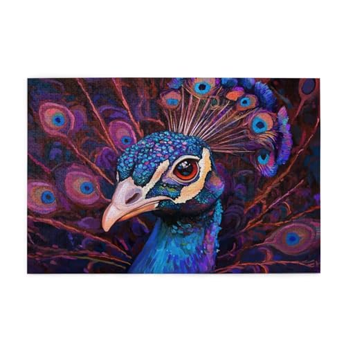 Puzzle 2000 Teile, Puzzle Erwachsene, Holzpuzzle Tier Impossible Jigsaw, Clevere Rätsel, HD Farbe Jigsaw mit Geschenkbox Verpackung for Aesthetic Room Decor, Geschenke für Frauen Pfau 100x70cm p-811 von Yuammgxi