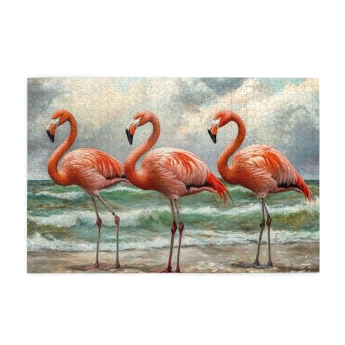 Puzzle 2000 Teile, Puzzle Erwachsene, Holzpuzzle Tier Impossible Jigsaw, Clevere Rätsel, HD Farbe Jigsaw mit Geschenkbox Verpackung for Room Decor, Geschenke für Frauen Flamingo 100x70cm p-10 von Yuammgxi