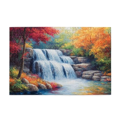 Puzzle 300 Teile, Puzzle Erwachsene, Holzpuzzle Baum Impossible Jigsaw, Clevere Rätsel, HD Farbe Jigsaw mit Geschenkbox Verpackung for Aesthetic Room Decor, Geschenke für Frauen Herbst 40x28cm p-973 von Yuammgxi