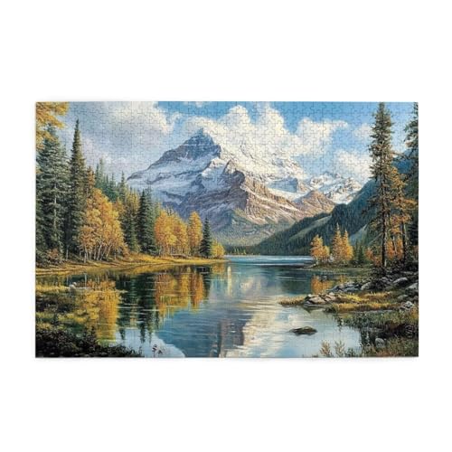 Puzzle 300 Teile, Puzzle Erwachsene, Holzpuzzle Berg Impossible Jigsaw, Clevere Rätsel, HD Farbe Jigsaw mit Geschenkbox Verpackung for Aesthetic Room Decor, Geschenke für Frauen Baum 40x28cm p-364 von Yuammgxi