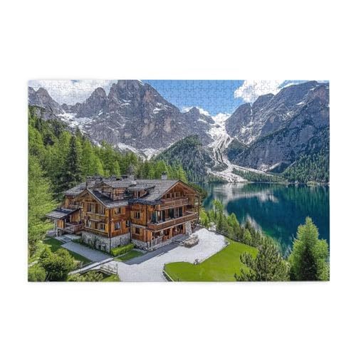 Puzzle 300 Teile, Puzzle Erwachsene, Holzpuzzle Berg Impossible Jigsaw, Clevere Rätsel, HD Farbe Jigsaw mit Geschenkbox Verpackung for Room Decor, Geschenke für Frauen Architektur 40x28cm p-350 von Yuammgxi
