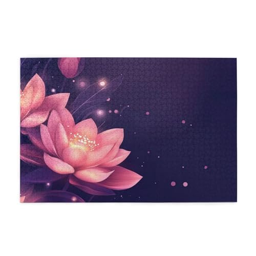 Puzzle 300 Teile, Puzzle Erwachsene, Holzpuzzle Blume Impossible Jigsaw, Clevere Rätsel, HD Farbe Jigsaw mit Geschenkbox Verpackung for Aesthetic Room Decor, Geschenke für Frauen Lotus 40x28cm p-16 von Yuammgxi
