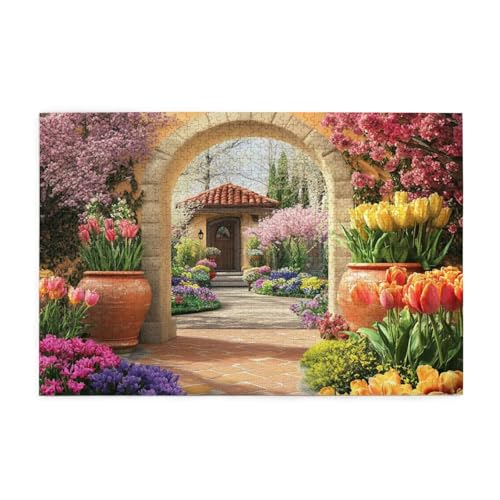 Puzzle 300 Teile, Puzzle Erwachsene, Holzpuzzle Blume Impossible Jigsaw, Clevere Rätsel, HD Farbe Jigsaw mit Geschenkbox Verpackung for Aesthetic Room Decor, Geschenke für Frauen Tulpe 40x28cm p-1155 von Yuammgxi