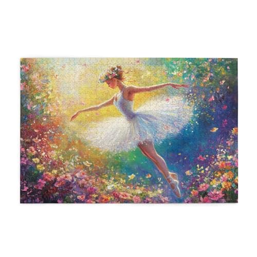 Puzzle 300 Teile, Puzzle Erwachsene, Holzpuzzle Blume Impossible Jigsaw, Clevere Rätsel, HD Farbe Jigsaw mit Geschenkbox Verpackung for Room Decor, Geschenke für Frauen Balletttänzer 40x28cm p-1532 von Yuammgxi