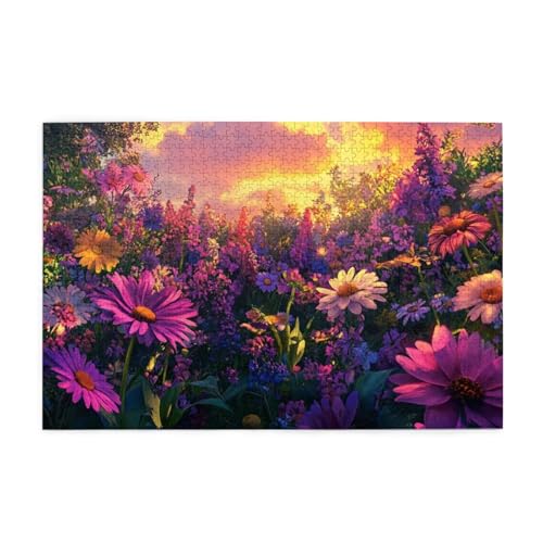 Puzzle 300 Teile, Puzzle Erwachsene, Holzpuzzle Blume Impossible Jigsaw, Clevere Rätsel, HD Farbe Jigsaw mit Geschenkbox Verpackung for Room Decor, Geschenke für Frauen Landschaft 40x28cm p-2004 von Yuammgxi