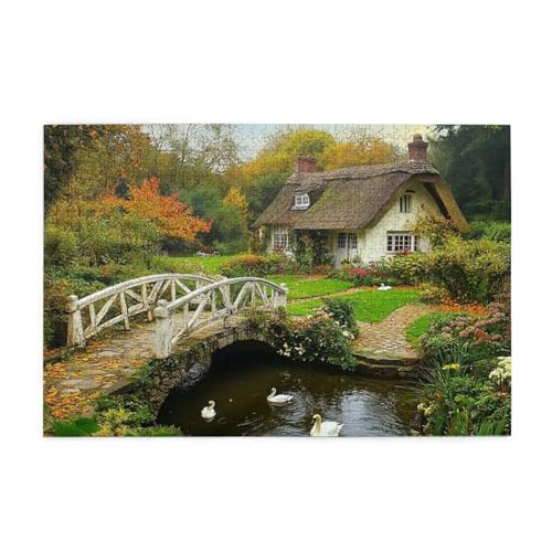 Puzzle 300 Teile, Puzzle Erwachsene, Holzpuzzle Brücke Impossible Jigsaw, Clevere Rätsel, HD Farbe Jigsaw mit Geschenkbox Verpackung for Aesthetic Room Decor, Geschenke für Frauen Tier 40x28cm p-1360 von Yuammgxi