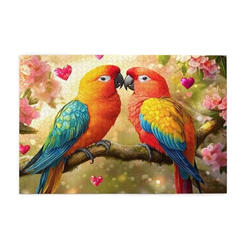 Puzzle 300 Teile, Puzzle Erwachsene, Holzpuzzle Bunt Impossible Jigsaw, Clevere Rätsel, HD Farbe Jigsaw mit Geschenkbox Verpackung for Aesthetic Room Decor, Geschenke für Frauen Vogel 40x28cm p-1265 von Yuammgxi