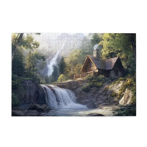 Puzzle 300 Teile, Puzzle Erwachsene, Holzpuzzle Fallen Impossible Jigsaw, Clevere Rätsel, HD Farbe Jigsaw mit Geschenkbox Verpackung for Aesthetic Room Decor, Geschenke für Frauen Natur 40x28cm p-1127 von Yuammgxi