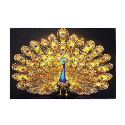 Puzzle 300 Teile, Puzzle Erwachsene, Holzpuzzle Fantasie Impossible Jigsaw, Clevere Rätsel, HD Farbe Jigsaw mit Geschenkbox Verpackung for Room Decor, Geschenke für Frauen Pfau 40x28cm p-1913 von Yuammgxi