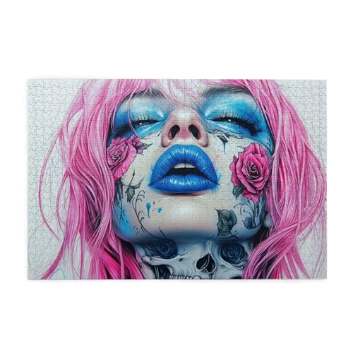Puzzle 300 Teile, Puzzle Erwachsene, Holzpuzzle Frau Impossible Jigsaw, Clevere Rätsel, HD Farbe Jigsaw mit Geschenkbox Verpackung for Aesthetic Room Decor, Geschenke für Frauen gotisch 40x28cm p-1518 von Yuammgxi