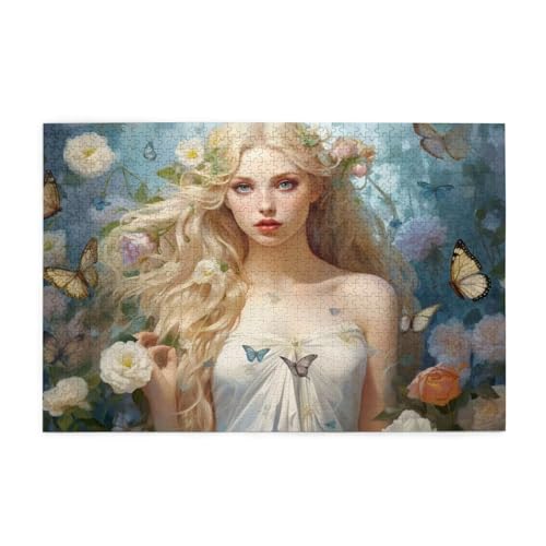 Puzzle 300 Teile, Puzzle Erwachsene, Holzpuzzle Frau Impossible Jigsaw, Clevere Rätsel, HD Farbe Jigsaw mit Geschenkbox Verpackung for Room Decor, Geschenke für Frauen Schmetterling 40x28cm p-1753 von Yuammgxi