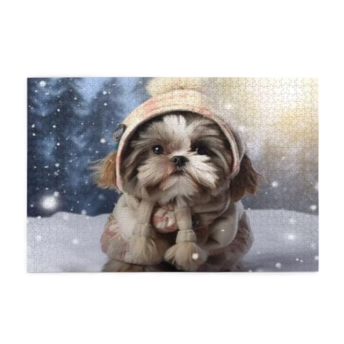 Puzzle 300 Teile, Puzzle Erwachsene, Holzpuzzle Hund Impossible Jigsaw, Clevere Rätsel, HD Farbe Jigsaw mit Geschenkbox Verpackung for Aesthetic Room Decor, Geschenke für Frauen Winter 40x28cm p-1702 Puzzle 300 Teile, Puzzle Erwachsene, Holzpuzzle Hund Impossible Jigsaw, Clevere Rätsel, HD Farbe Jigsaw mit Geschenkbox Verpackung for Aesthetic Room Decor, Geschenke für Frauen Winter 40x28cm p-1702 von Yuammgxi
