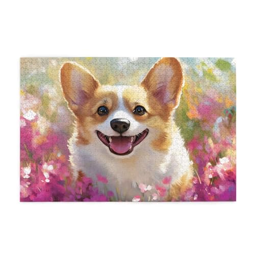 Puzzle 300 Teile, Puzzle Erwachsene, Holzpuzzle Hund Impossible Jigsaw, Clevere Rätsel, HD Farbe Jigsaw mit Geschenkbox Verpackung for Room Decor, Geschenke für Frauen Landschaft 40x28cm p-1710 von Yuammgxi