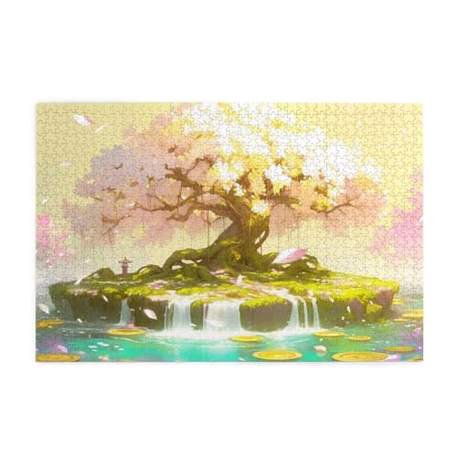 Puzzle 300 Teile, Puzzle Erwachsene, Holzpuzzle Japan Impossible Jigsaw, Clevere Rätsel, HD Farbe Jigsaw mit Geschenkbox Verpackung for Aesthetic Room Decor, Geschenke für Frauen Baum 40x28cm p-612 von Yuammgxi