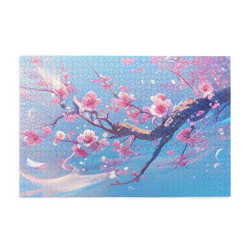 Puzzle 300 Teile, Puzzle Erwachsene, Holzpuzzle Japan Impossible Jigsaw, Clevere Rätsel, HD Farbe Jigsaw mit Geschenkbox Verpackung for Aesthetic Room Decor, Geschenke für Frauen Blume 40x28cm p-1230 von Yuammgxi