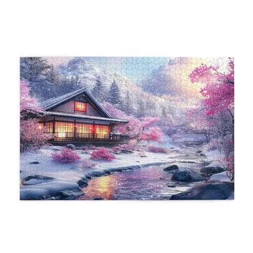 Puzzle 300 Teile, Puzzle Erwachsene, Holzpuzzle Japan Impossible Jigsaw, Clevere Rätsel, HD Farbe Jigsaw mit Geschenkbox Verpackung for Room Decor, Geschenke für Frauen Architektur 40x28cm p-1070 von Yuammgxi
