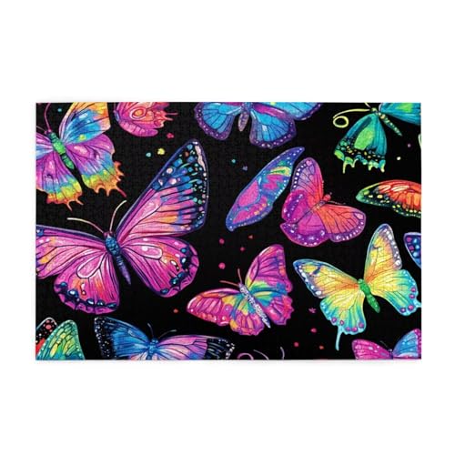 Puzzle 300 Teile, Puzzle Erwachsene, Holzpuzzle Karikatur Impossible Jigsaw, Clevere Rätsel, HD Farbe Jigsaw mit Geschenkbox Verpackung for Room Decor, Geschenke für Frauen Schmetterling 40x28cm p-829 von Yuammgxi