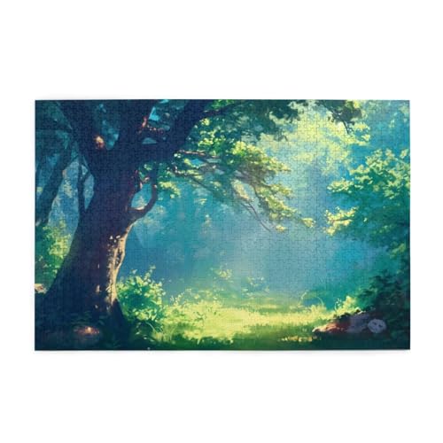 Puzzle 300 Teile, Puzzle Erwachsene, Holzpuzzle Landschaft Impossible Jigsaw, Clevere Rätsel, HD Farbe Jigsaw mit Geschenkbox Verpackung for Room Decor, Geschenke für Frauen Baum 40x28cm p-1848 von Yuammgxi