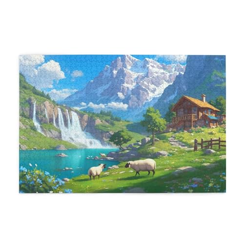 Puzzle 300 Teile, Puzzle Erwachsene, Holzpuzzle Landschaft Impossible Jigsaw, Clevere Rätsel, HD Farbe Jigsaw mit Geschenkbox Verpackung for Room Decor, Geschenke für Frauen Fallen 40x28cm p-1862 von Yuammgxi