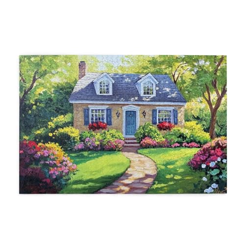 Puzzle 300 Teile, Puzzle Erwachsene, Holzpuzzle Landschaft Impossible Jigsaw, Clevere Rätsel, HD Farbe Jigsaw mit Geschenkbox Verpackung for Room Decor, Geschenke für Frauen Haus 40x28cm p-18 von Yuammgxi