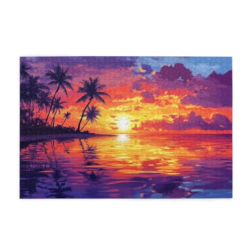Puzzle 300 Teile, Puzzle Erwachsene, Holzpuzzle Landschaft Impossible Jigsaw, Clevere Rätsel, HD Farbe Jigsaw mit Geschenkbox Verpackung for Room Decor, Geschenke für Frauen Nacht 40x28cm p-1940 von Yuammgxi