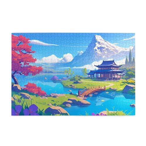 Puzzle 300 Teile, Puzzle Erwachsene, Holzpuzzle Landschaft Impossible Jigsaw, Clevere Rätsel, HD Farbe Jigsaw mit Geschenkbox Verpackung for Room Decor, Geschenke für Frauen See 40x28cm p-1857 von Yuammgxi