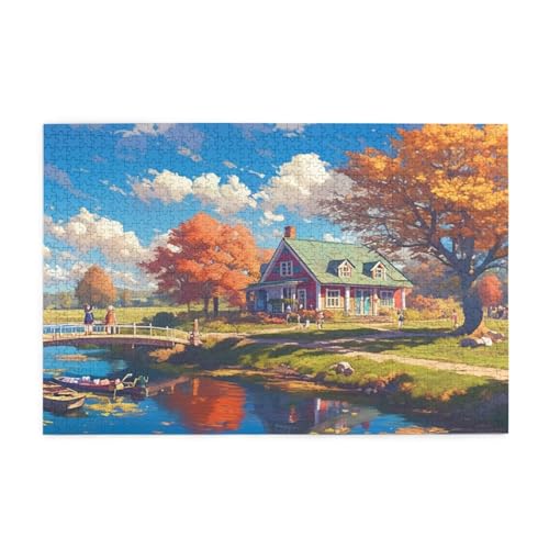 Puzzle 300 Teile, Puzzle Erwachsene, Holzpuzzle Meer Impossible Jigsaw, Clevere Rätsel, HD Farbe Jigsaw mit Geschenkbox Verpackung for Aesthetic Room Decor, Geschenke für Frauen Baum 40x28cm p-1081 von Yuammgxi