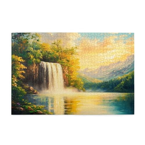 Puzzle 300 Teile, Puzzle Erwachsene, Holzpuzzle Meer Impossible Jigsaw, Clevere Rätsel, HD Farbe Jigsaw mit Geschenkbox Verpackung for Aesthetic Room Decor, Geschenke für Frauen Fallen 40x28cm p-1120 von Yuammgxi