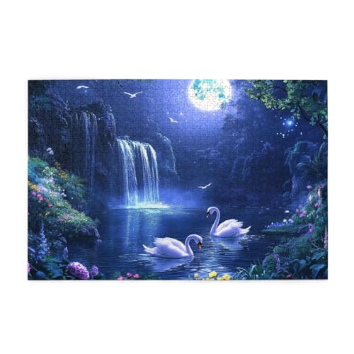 Puzzle 300 Teile, Puzzle Erwachsene, Holzpuzzle Mond Impossible Jigsaw, Clevere Rätsel, HD Farbe Jigsaw mit Geschenkbox Verpackung for Aesthetic Room Decor, Geschenke für Frauen Tier 40x28cm p-1312 von Yuammgxi