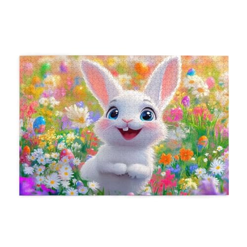 Puzzle 300 Teile, Puzzle Erwachsene, Holzpuzzle Ostern Impossible Jigsaw, Clevere Rätsel, HD Farbe Jigsaw mit Geschenkbox Verpackung for Room Decor, Geschenke für Frauen Kaninchen 40x28cm p-718 von Yuammgxi