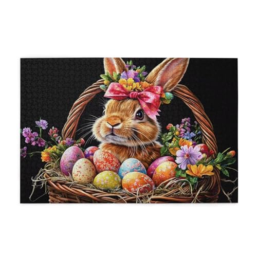 Puzzle 300 Teile, Puzzle Erwachsene, Holzpuzzle Ostern Impossible Jigsaw, Clevere Rätsel, HD Farbe Jigsaw mit Geschenkbox Verpackung for Room Decor, Geschenke für Frauen Kaninchen 40x28cm p-763 von Yuammgxi