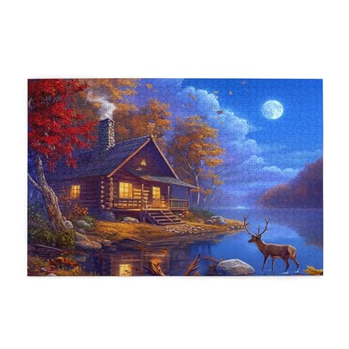 Puzzle 300 Teile, Puzzle Erwachsene, Holzpuzzle Reh Impossible Jigsaw, Clevere Rätsel, HD Farbe Jigsaw mit Geschenkbox Verpackung for Aesthetic Room Decor, Geschenke für Frauen Holzhaus 40x28cm p-1033 Puzzle 300 Teile, Puzzle Erwachsene, Holzpuzzle Reh Impossible Jigsaw, Clevere Rätsel, HD Farbe Jigsaw mit Geschenkbox Verpackung for Aesthetic Room Decor, Geschenke für Frauen Holzhaus 40x28cm p-1033 von Yuammgxi