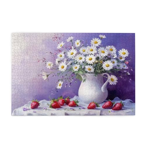 Puzzle 300 Teile, Puzzle Erwachsene, Holzpuzzle Strauß Impossible Jigsaw, Clevere Rätsel, HD Farbe Jigsaw mit Geschenkbox Verpackung for Aesthetic Room Decor, Geschenke für Frauen Obst 40x28cm p-1452 von Yuammgxi